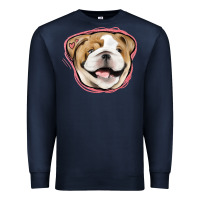 Navy bulldog pink glitter Premium Sweatshirt - Jasminsmagicworld