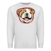Oatmeal Heather bulldog pink glitter Premium Sweatshirt - Jasminsmagicworld