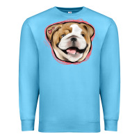 Ocean Blue bulldog pink glitter Premium Sweatshirt - Jasminsmagicworld