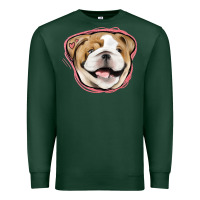 Sports Green bulldog pink glitter Premium Sweatshirt - Jasminsmagicworld