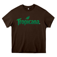 Chocolate Brown tropicana Heavy Core Tee - linhVisuals