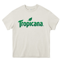 Cream tropicana Heavy Core Tee - linhVisuals