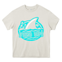 Cream fins up ocean Heavy Core Tee - linhVisuals