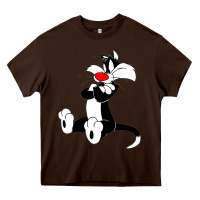 Chocolate Brown sylvester cat Heavy Core Tee - linhVisuals