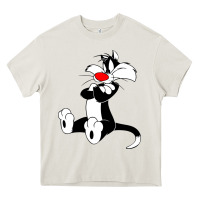 Cream sylvester cat Heavy Core Tee - linhVisuals