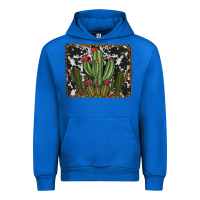 Cobalt aztec cowhide cacti Urban Hoodie - RanaPortraitStore