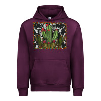 Mauve Wine aztec cowhide cacti Urban Hoodie - RanaPortraitStore