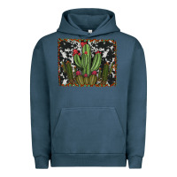 Pigment Midnight Navy aztec cowhide cacti Urban Hoodie - RanaPortraitStore