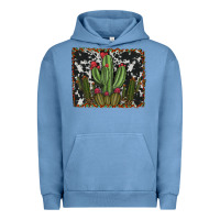 Pigment Pebble Blue aztec cowhide cacti Urban Hoodie - RanaPortraitStore