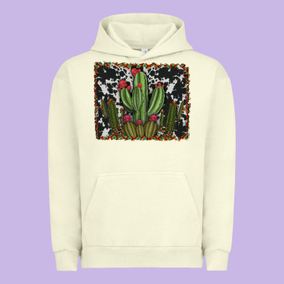 Aztec Cowhide Cacti Urban Hoodie Designed By Ranaportraitstore