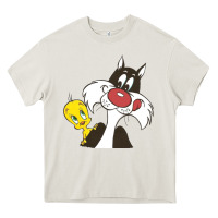 Cream tweety and sylvester Heavy Core Tee - linhVisuals
