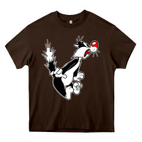 Chocolate Brown sylvester cat Heavy Core Tee - linhVisuals