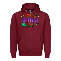 Burgundy resting witch face Zipper Hoodie - Jasminsmagicworld