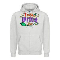 Dove Grey resting witch face Zipper Hoodie - Jasminsmagicworld
