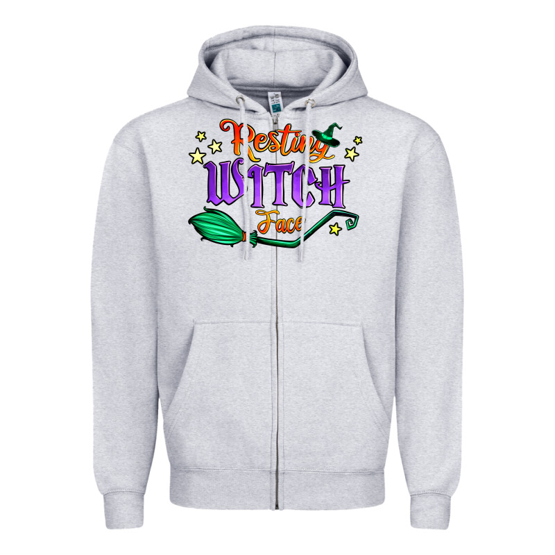 Resting Witch Face Zipper Hoodie by Jasminsmagicworld | Teevron