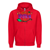 Red resting witch face Zipper Hoodie - Jasminsmagicworld