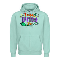 Seafoam resting witch face Zipper Hoodie - Jasminsmagicworld