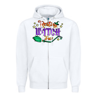 White resting witch face Zipper Hoodie - Jasminsmagicworld