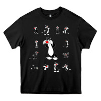 Black sylvester cat Heavy Core Tee - linhVisuals