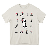 Cream sylvester cat Heavy Core Tee - linhVisuals