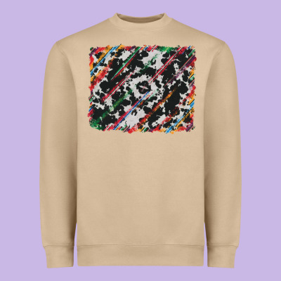 Cowhide And Serape Background Heavyweight Sweatshirt Designed By Ranaportraitstore