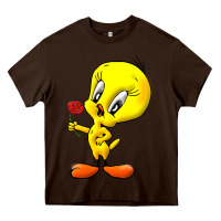 Chocolate Brown tweety Heavy Core Tee - linhVisuals