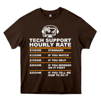 Chocolate Brown tech support hourly rate t shirt Heavy Core Tee - linhVisuals