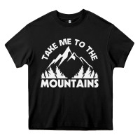 Black take me to the mountains nature lover Heavy Core Tee - linhVisuals