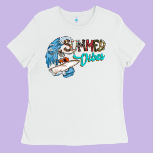 Summer Vibes Ladies Tee Designed By Cowhidedigitalart