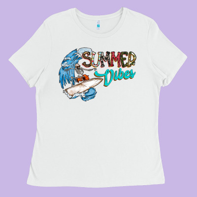 Summer Vibes Ladies Tee Designed By Cowhidedigitalart
