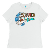 White Summer Vibes Ladies Tee - CowhideDigitalArt