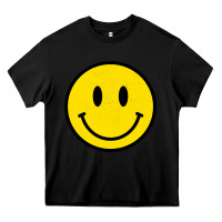 Black vintage retro happy smiley face 80's 90's aesthetic sweatshirt Heavy Core Tee - linhVisuals