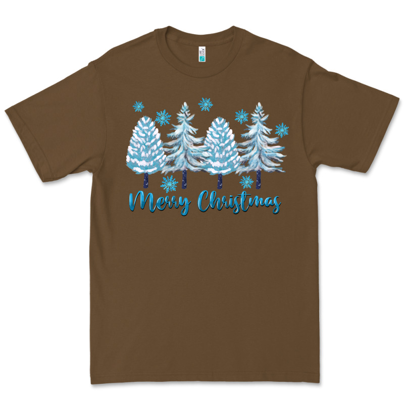 Merry Christmas Blue Trees Premium Tee by FaDigitalArtStudio | Teevron