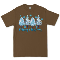 Cacao merry christmas blue trees Premium Tee - FaDigitalArtStudio