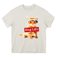 Cream hug life kitty cat Heavy Core Tee - linhVisuals