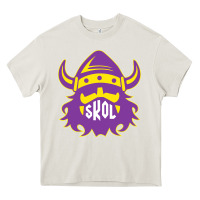 Cream skol nordic viking helmet shirt Heavy Core Tee - linhVisuals