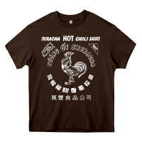 Chocolate Brown sriracha official hot chili sauce men's graphic Heavy Core Tee - linhVisuals