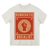 Cream democratic socialist Heavy Core Tee - linhVisuals