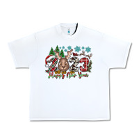 White 2023 Happy New Year Urban Heavy Tee - CowhideDigitalArt