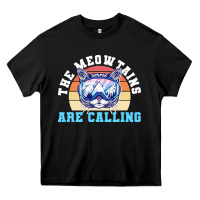 Black skiing t  shirt ski goggles cat the meowtains are calling skier winter Heavy Core Tee - linhVisuals