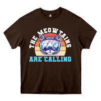 Chocolate Brown skiing t  shirt ski goggles cat the meowtains are calling skier winter Heavy Core Tee - linhVisuals