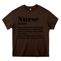 Chocolate Brown nurse Heavy Core Tee - linhVisuals