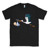 Black stork with baby boy Classic Tee - BarkalooDesign