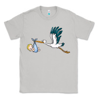 Moon Dust stork with baby boy Classic Tee - BarkalooDesign