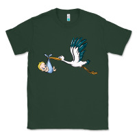 Sports Green stork with baby boy Classic Tee - BarkalooDesign