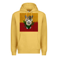Antique Gold christmas alpacas Premium Hoodie - BarkalooDesign