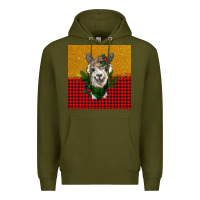 Army Green christmas alpacas Premium Hoodie - BarkalooDesign