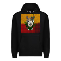 Black christmas alpacas Premium Hoodie - BarkalooDesign