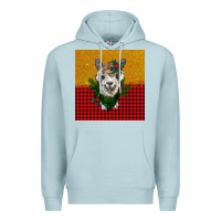 Blue Mist christmas alpacas Premium Hoodie - BarkalooDesign