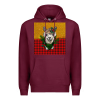 Burgundy christmas alpacas Premium Hoodie - BarkalooDesign